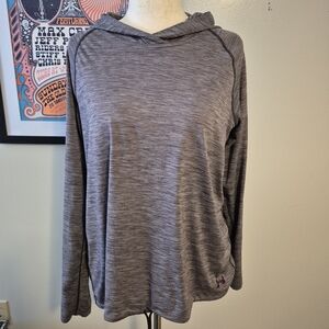 Under Armour Purple and Gray Performance Hoodie Space Dye Loose XL Winter Layer
